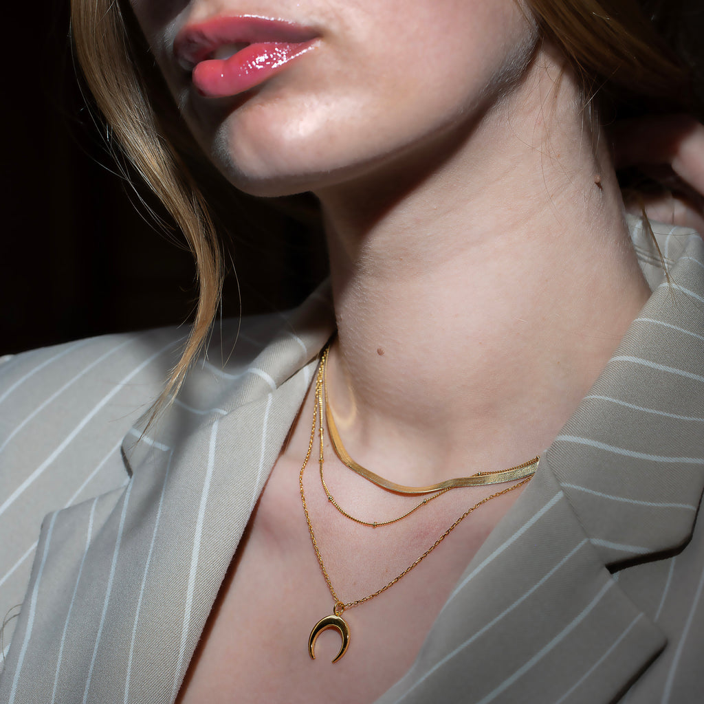 Gold Herringbone Necklace 3.3mm