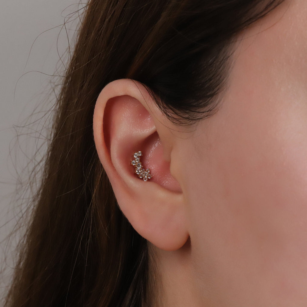 20g Starburst Helix Stud Earring with Ball Backing