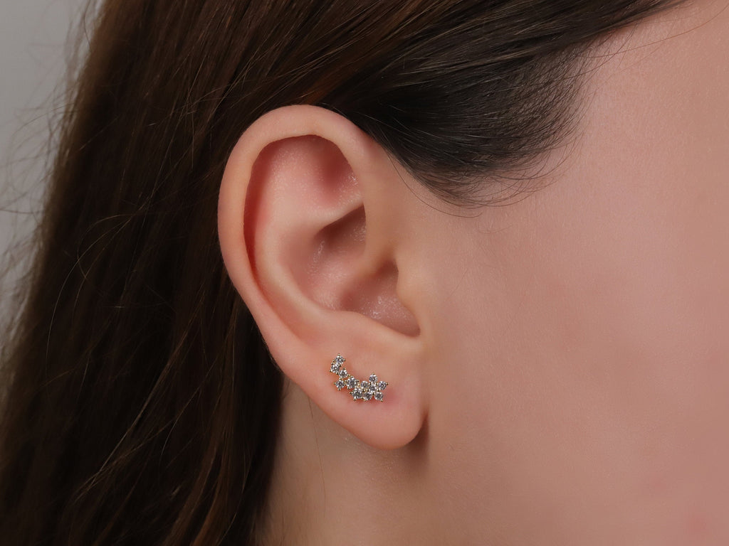 20g Starburst Helix Stud Earring with Ball Backing