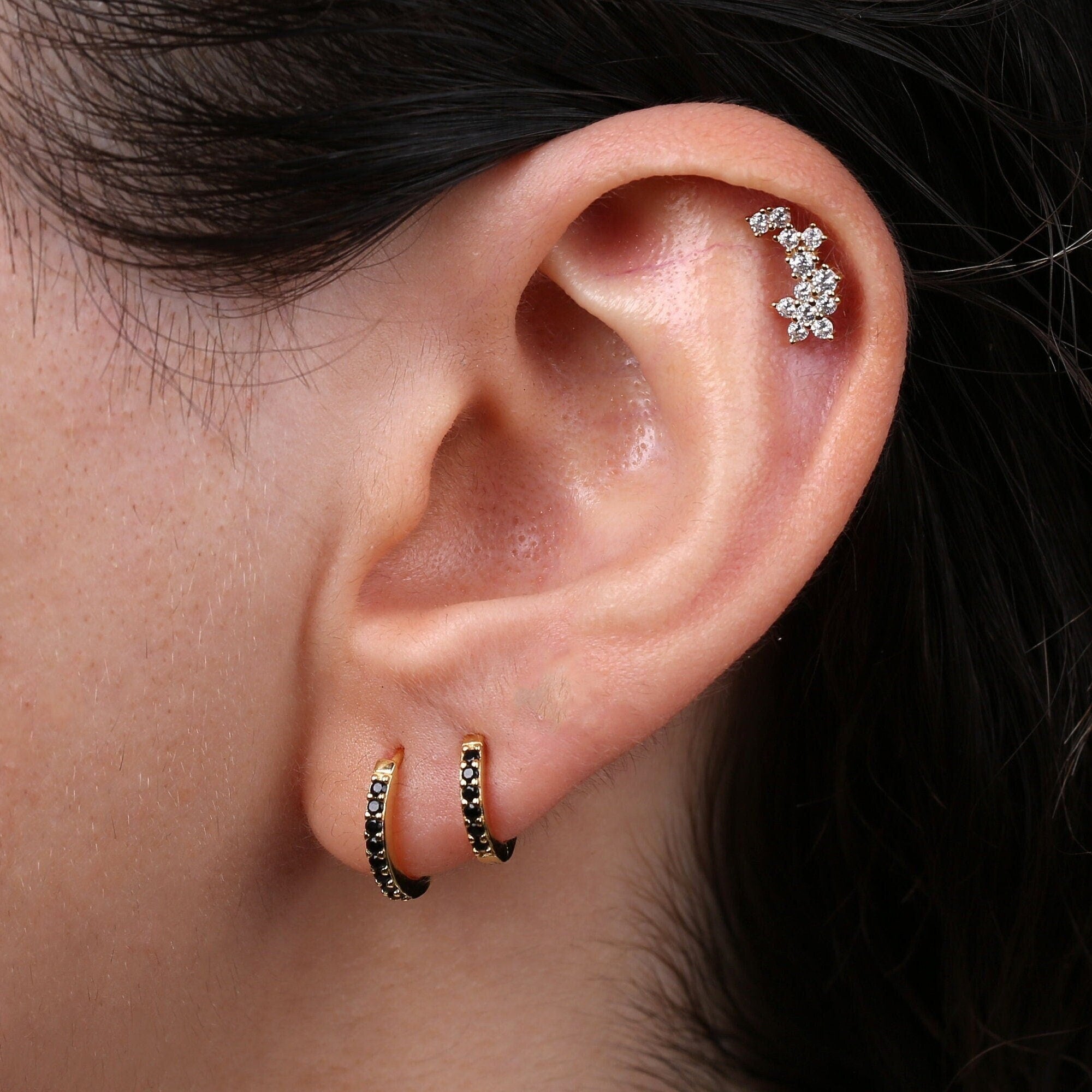 20g Starburst Helix Stud Earring with Ball Backing