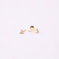 Gold Triangle Shape CZ Stud Earrings