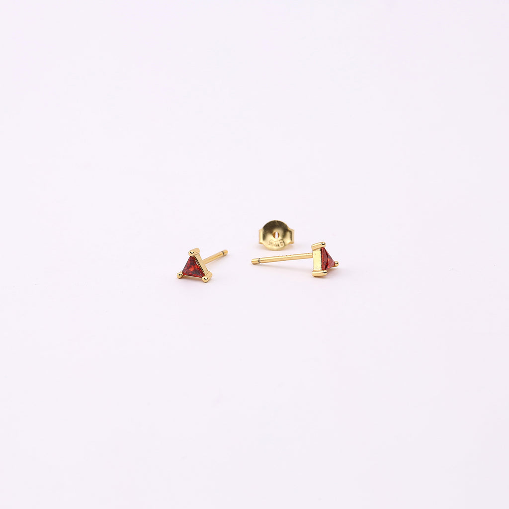 Triangle Shape Black Diamond Stud Earrings