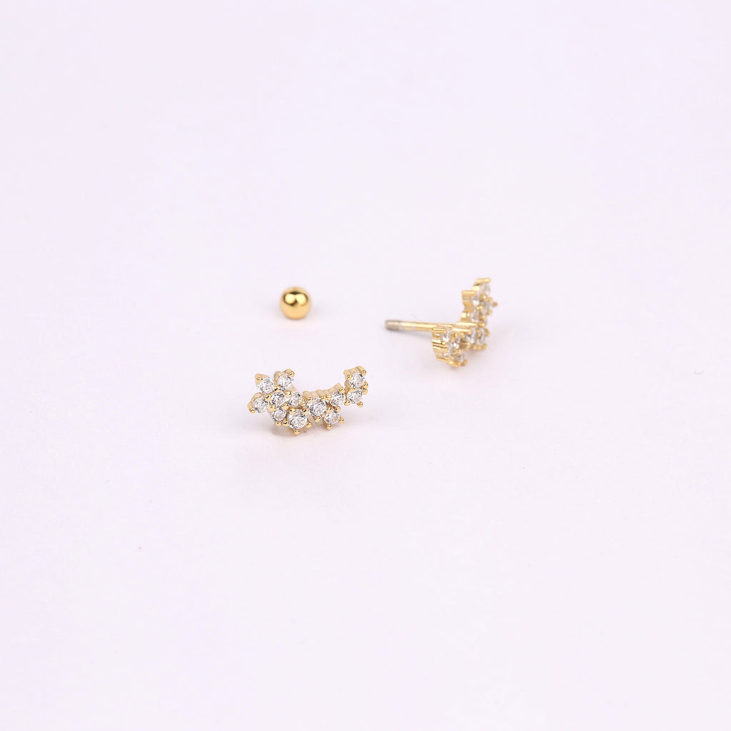 20g Starburst Helix Stud Earring with Ball Backing