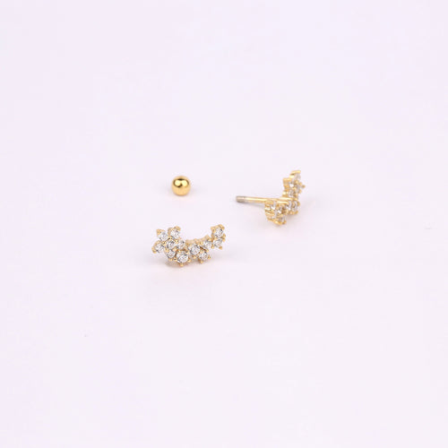 20g Starburst Helix Stud Earring with Ball Backing