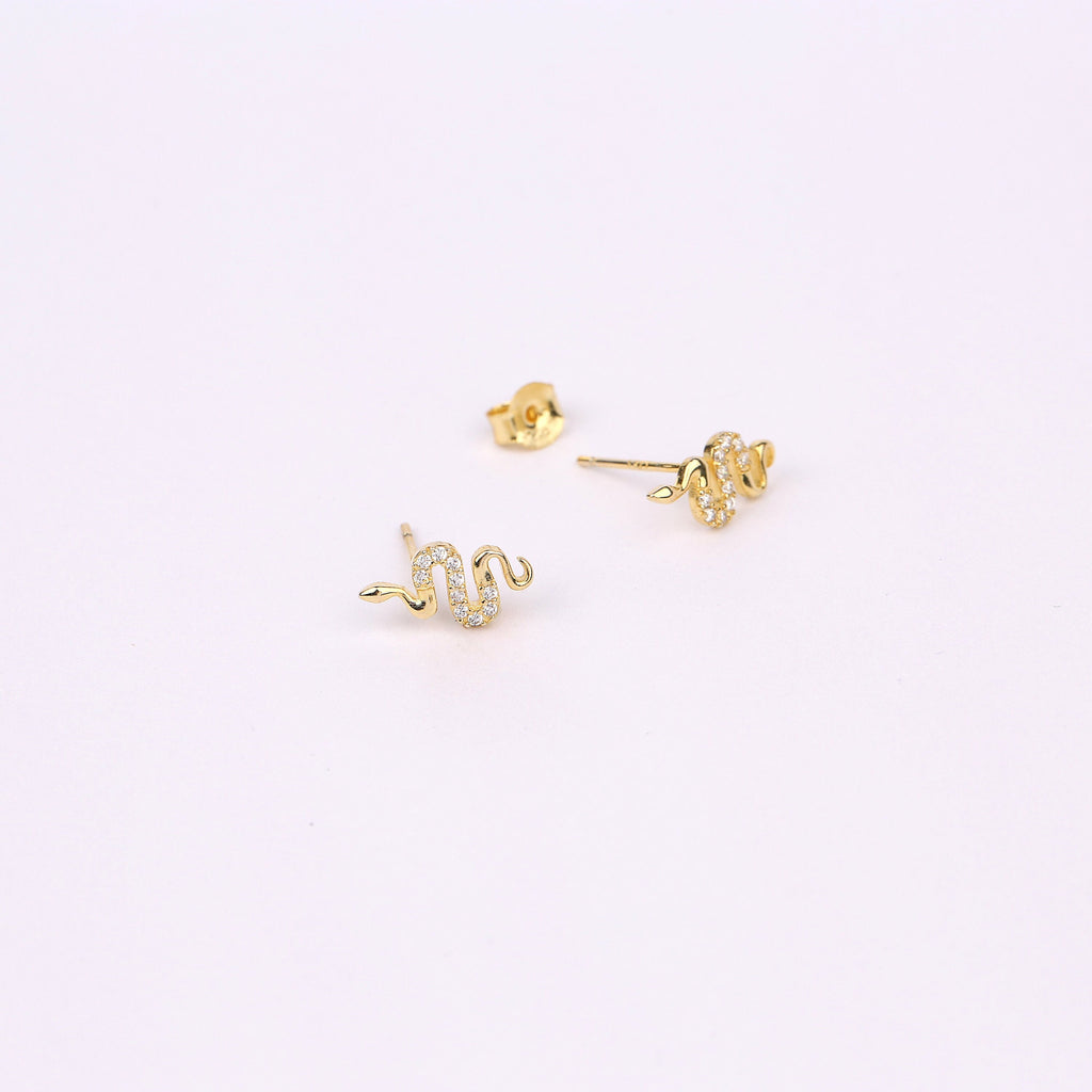 Sterling Silver Snake Stud Earrings