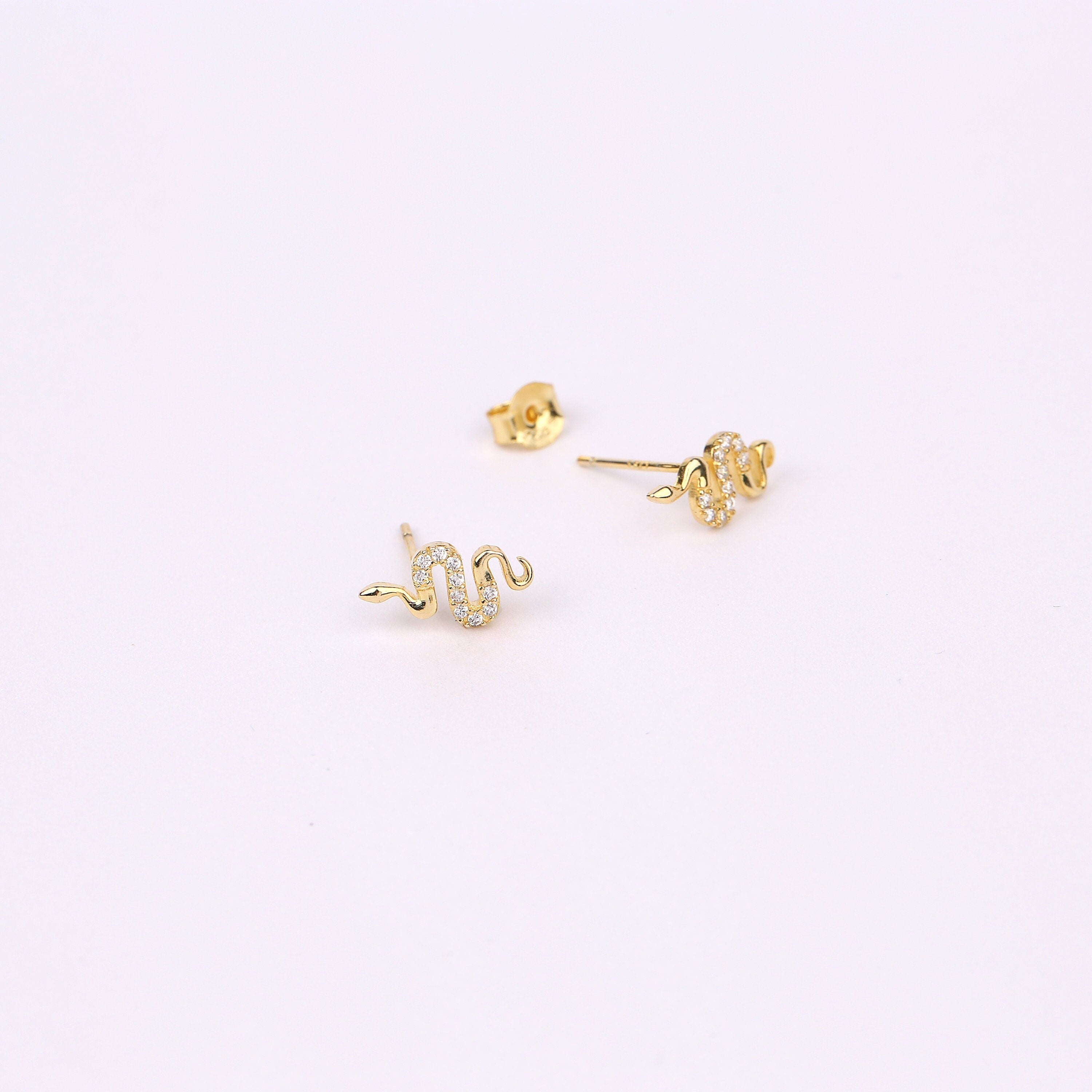 Sterling Silver Snake Stud Earrings