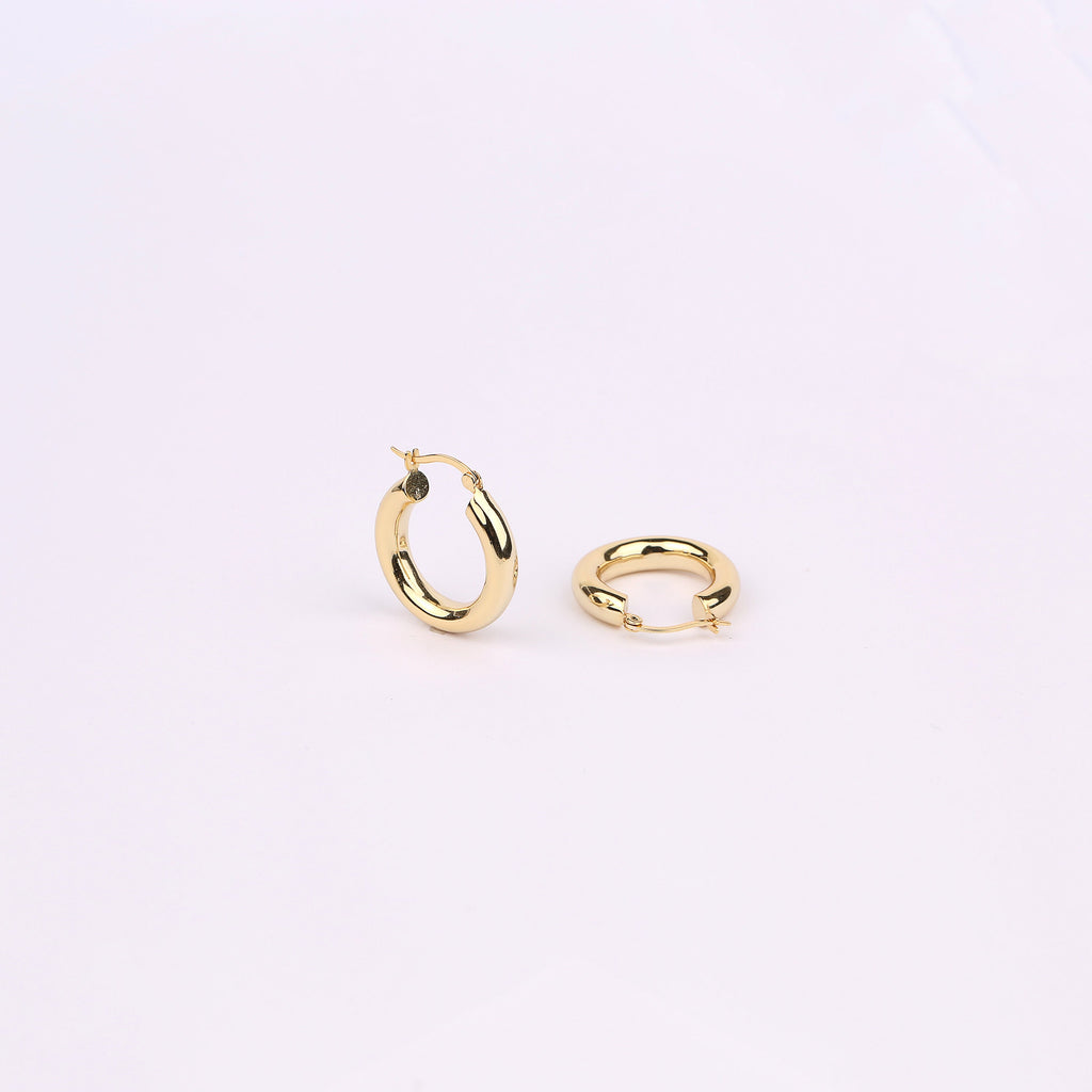 Chunky Hoop Earrings, Sterling Silver Thick Hoop Earrings