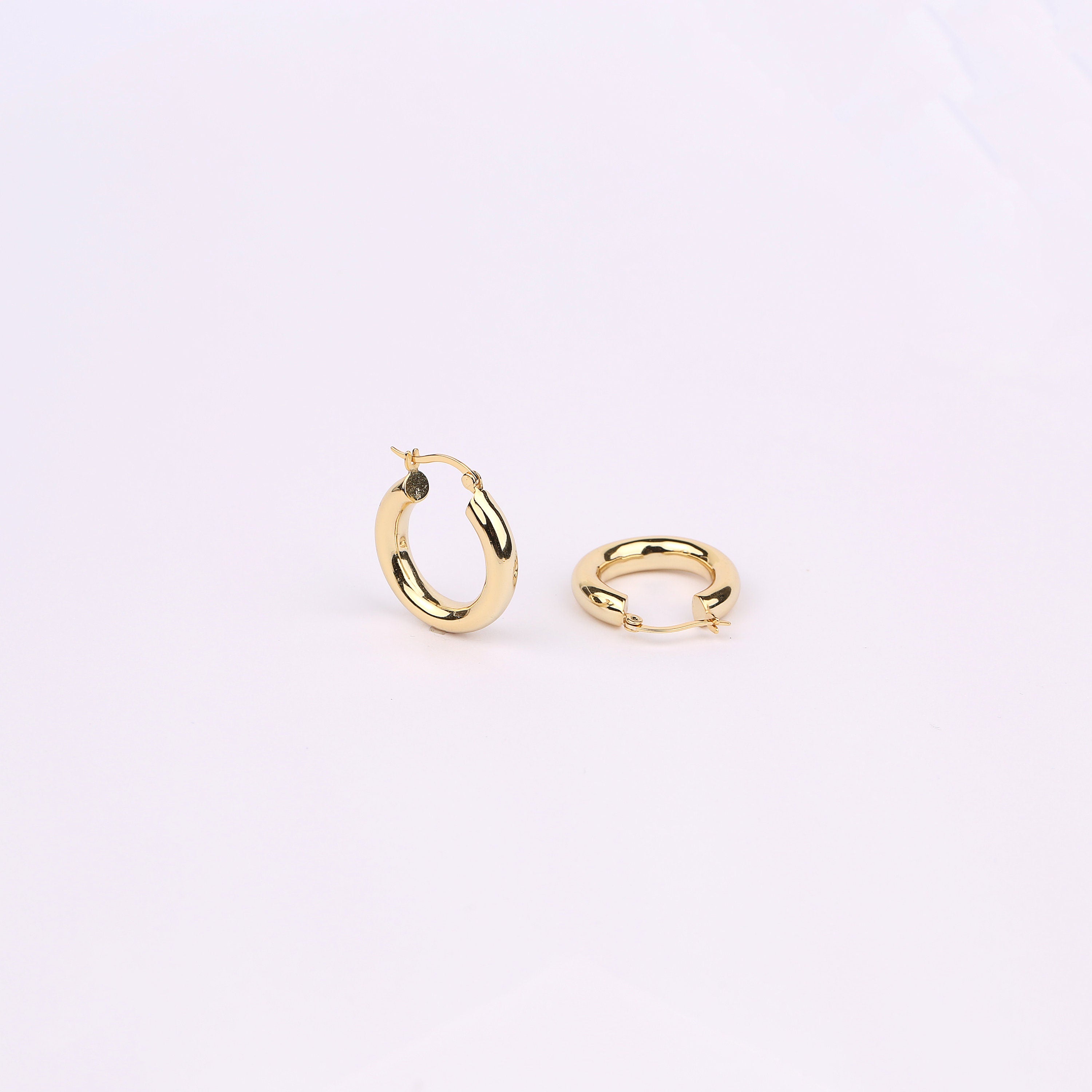 Chunky Hoop Earrings, Sterling Silver Thick Hoop Earrings