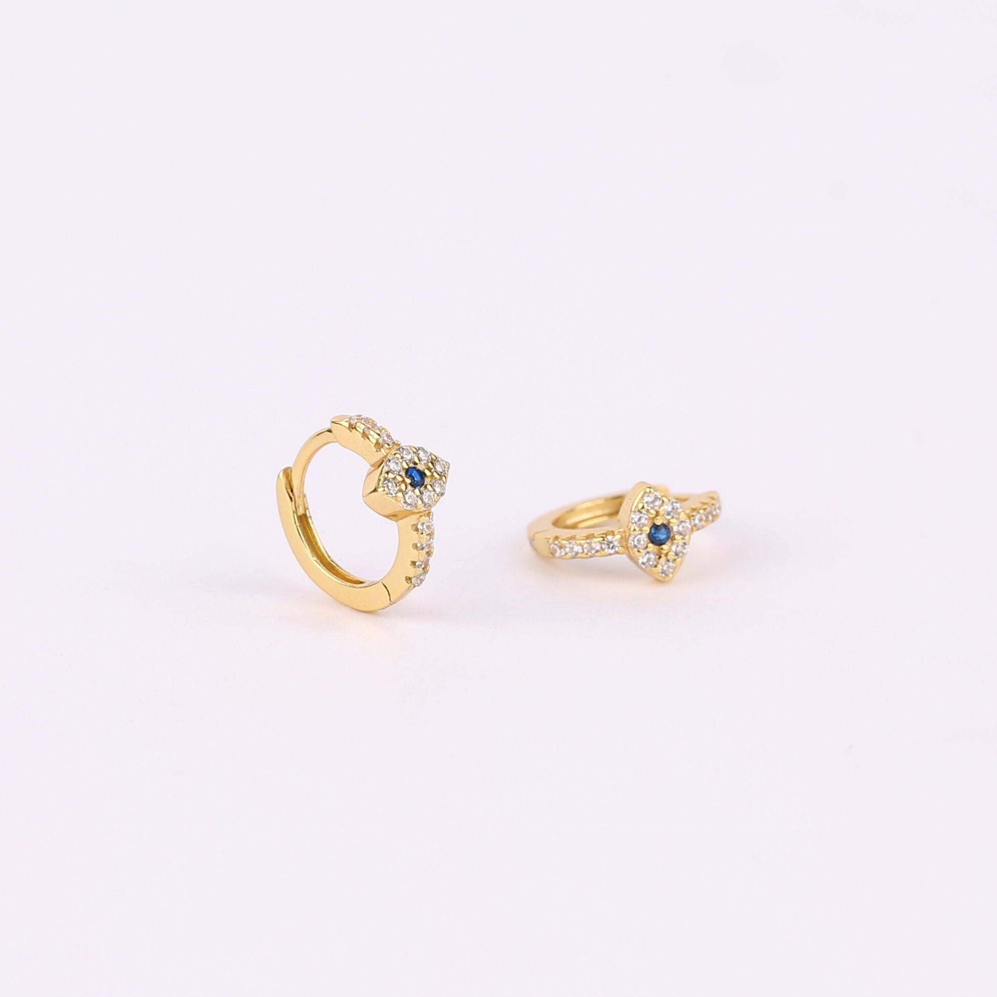 Evil Eye Huggie Hoop Earrings