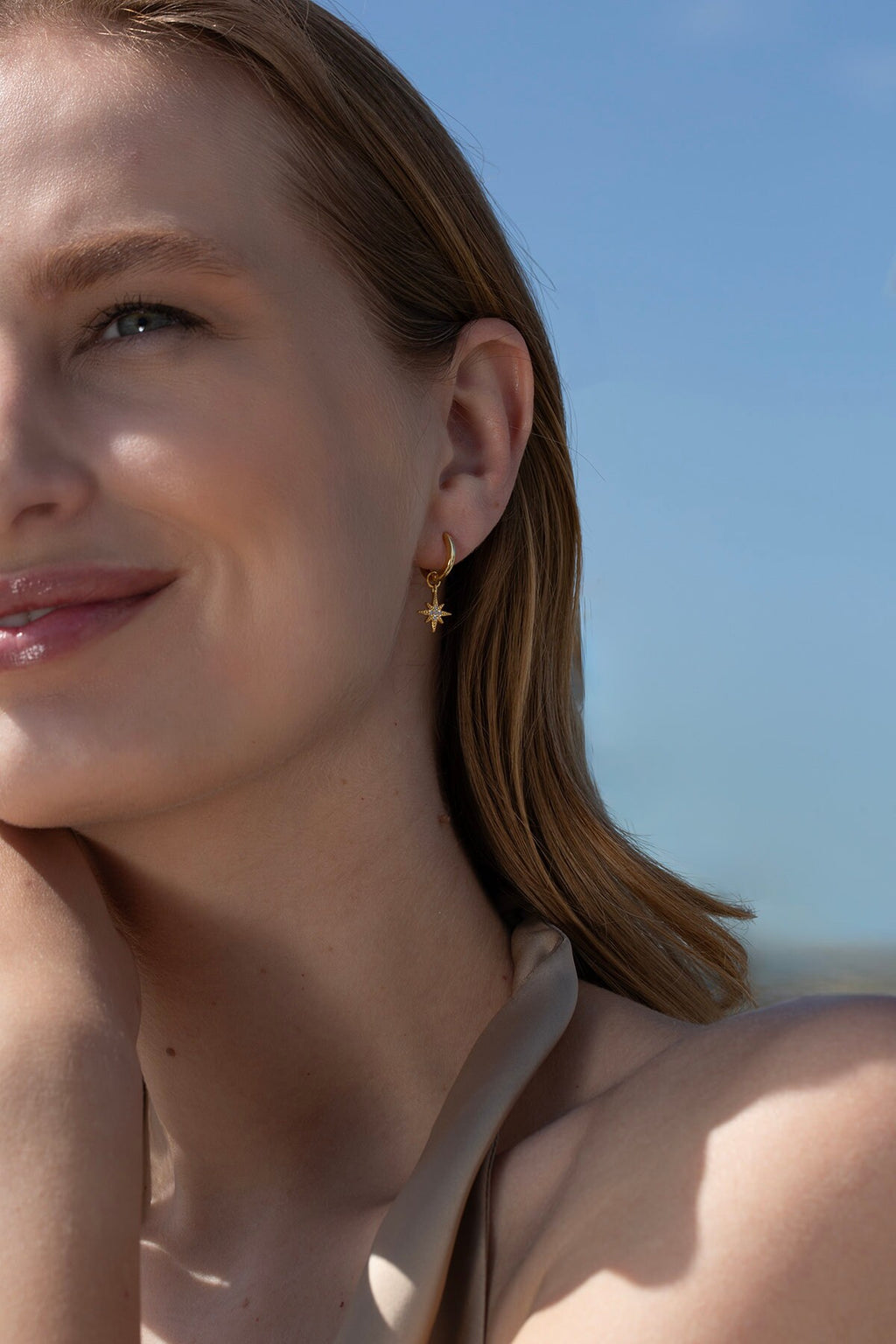 Asymmetric Star Tassel Hoop Earrings
