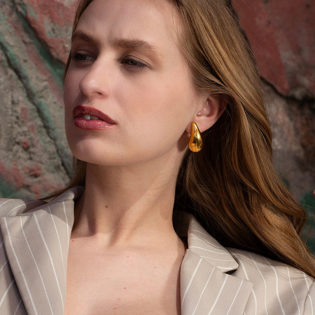 Chunky Teardrop Stud Earrings