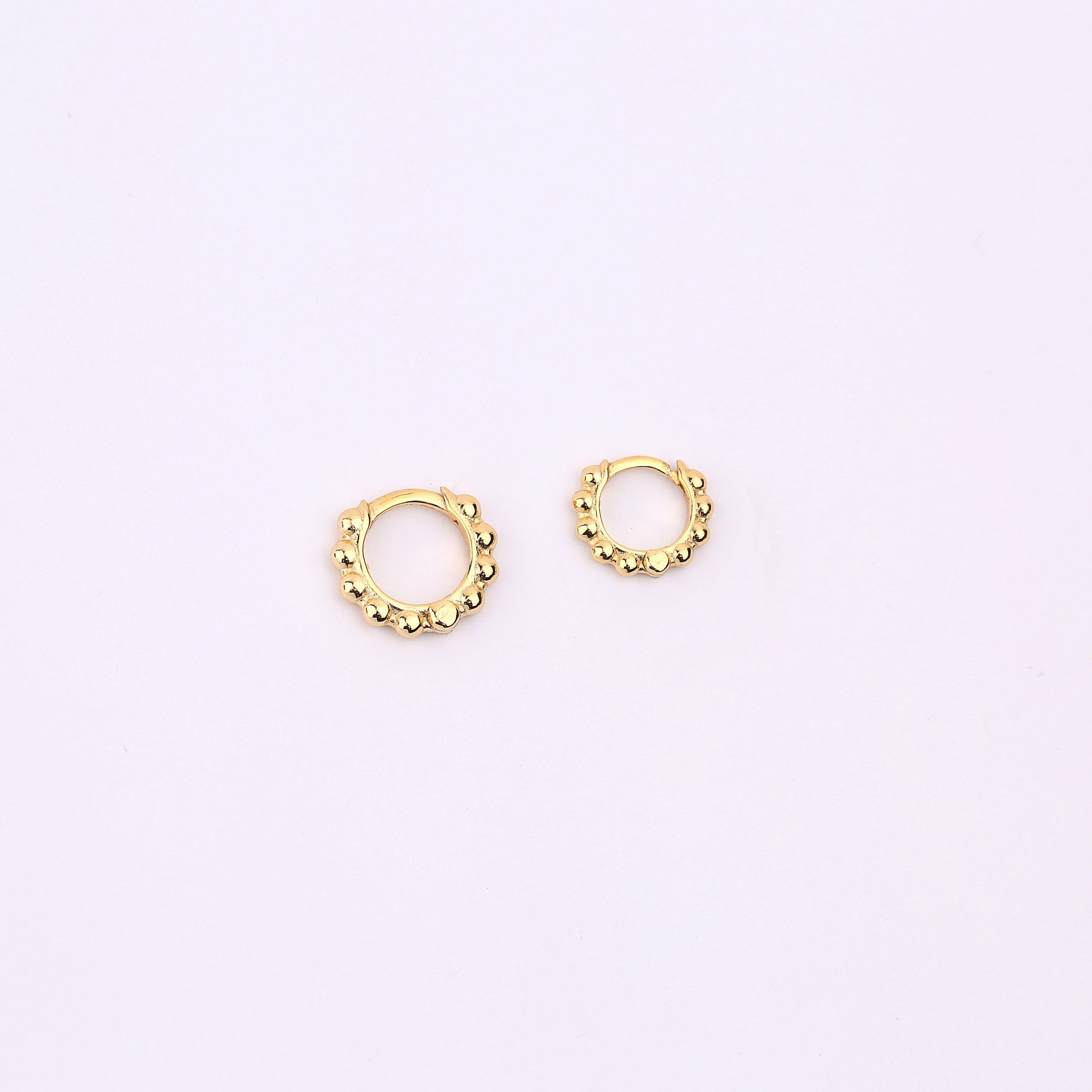 Beaded Huggie Hoop Earrings