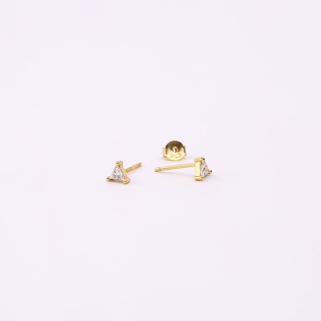 Triangle Shape Black Diamond Stud Earrings