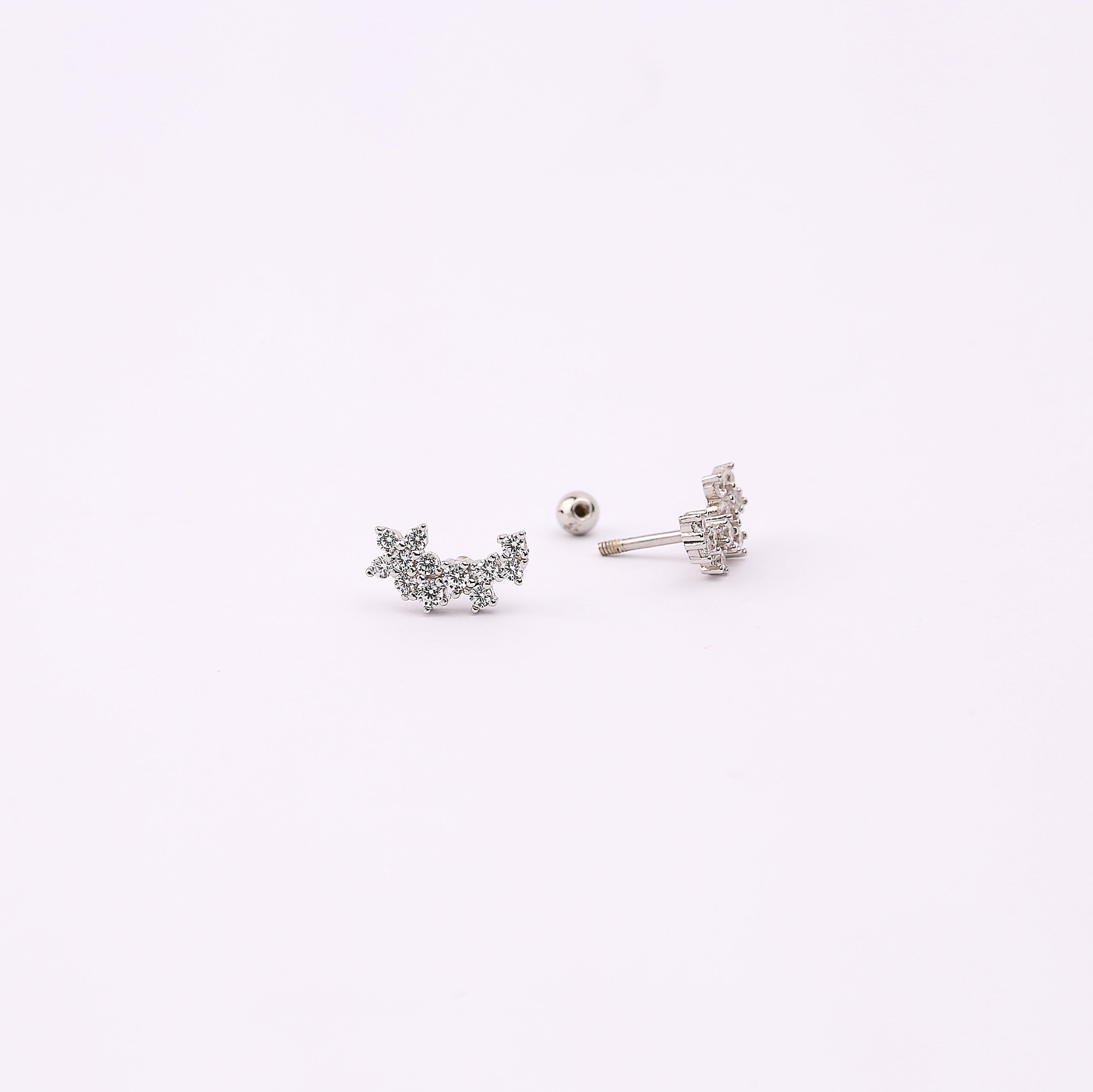 20g Starburst Helix Stud Earring with Ball Backing