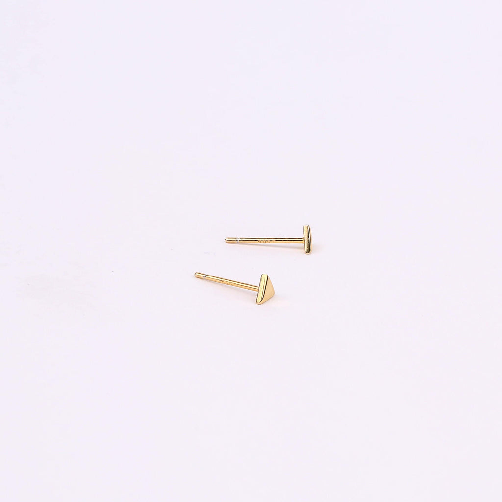 Gold Triangle Stud Earrings