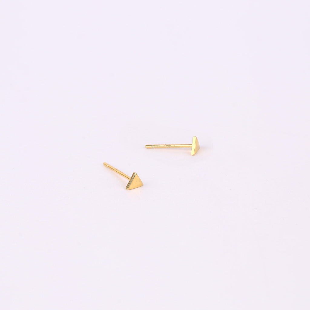 Gold Triangle Stud Earrings