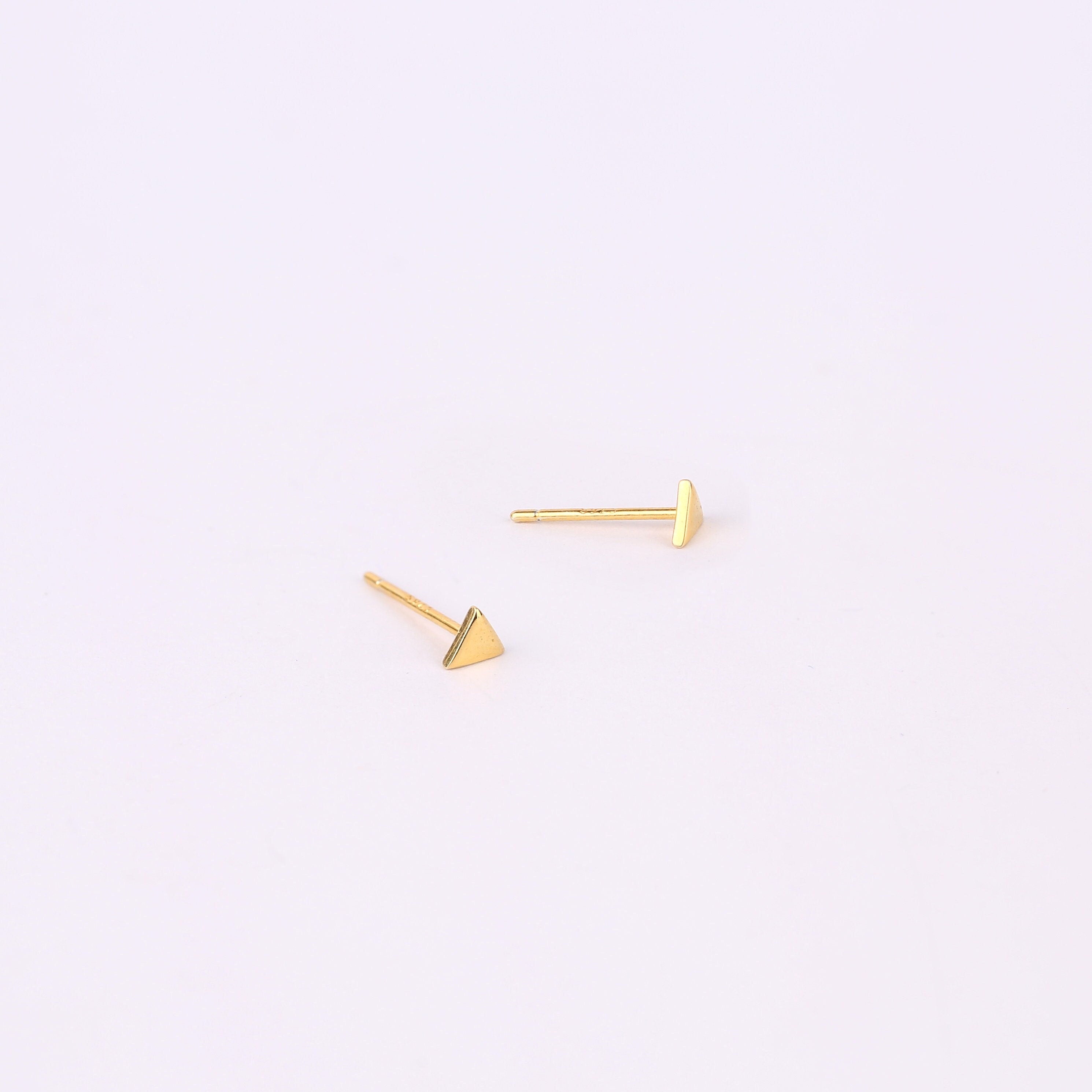 Gold Triangle Stud Earrings