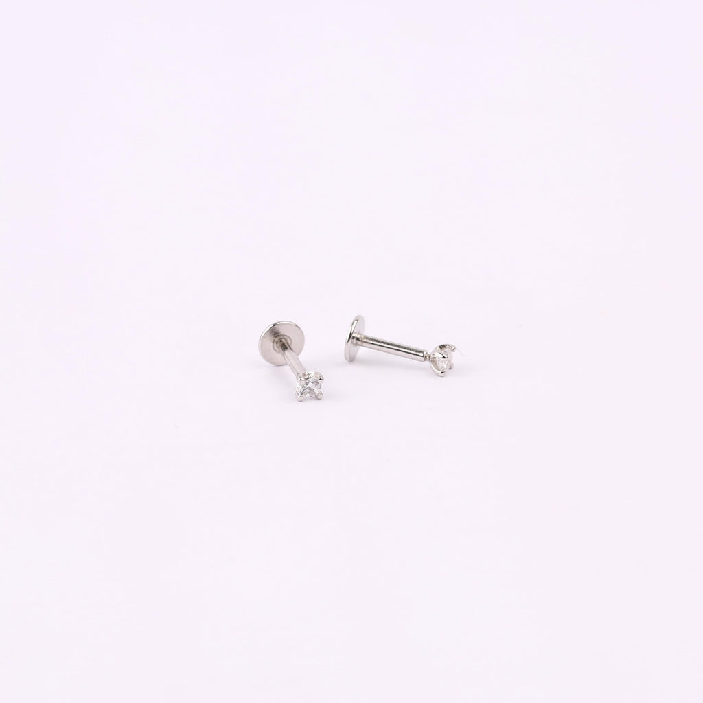 925 Sterling Silver Threadless Push Pin Labret Stud