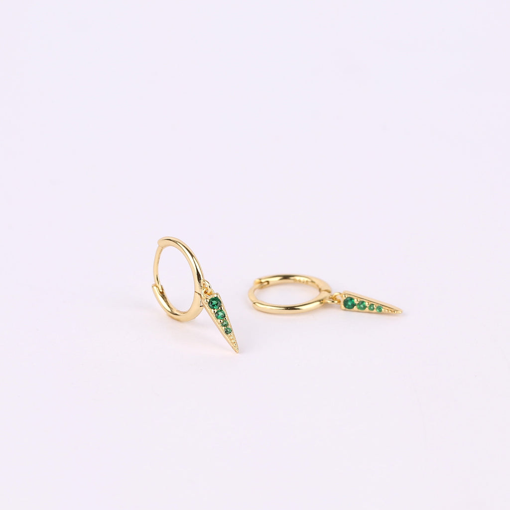 Sterling Silver Spike Dangle Hoop Earrings