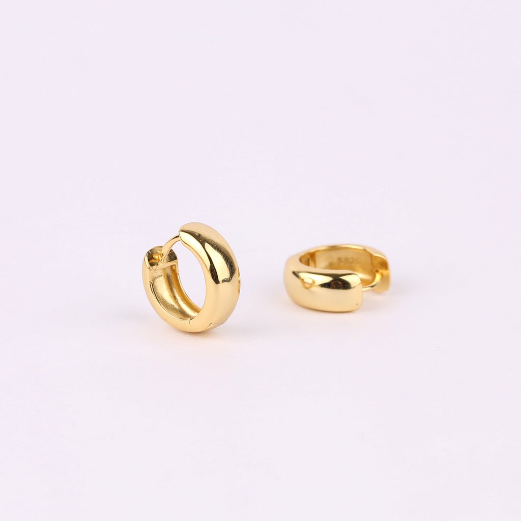 Chunky Gold Huggie Hoop Earrings