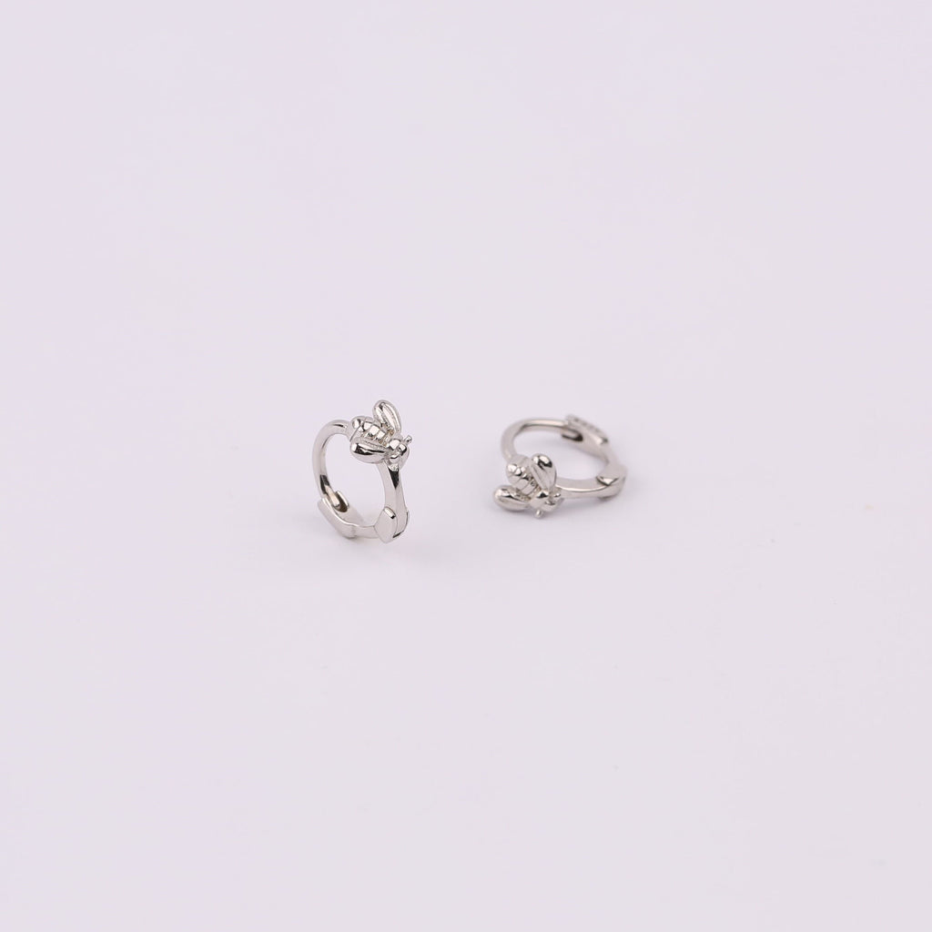 Gold Bee Huggie Hoop Earrings