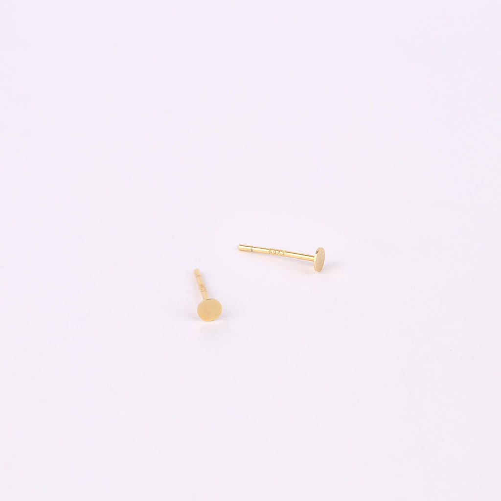 Sterling Silver Flat Disc Stud Earrings