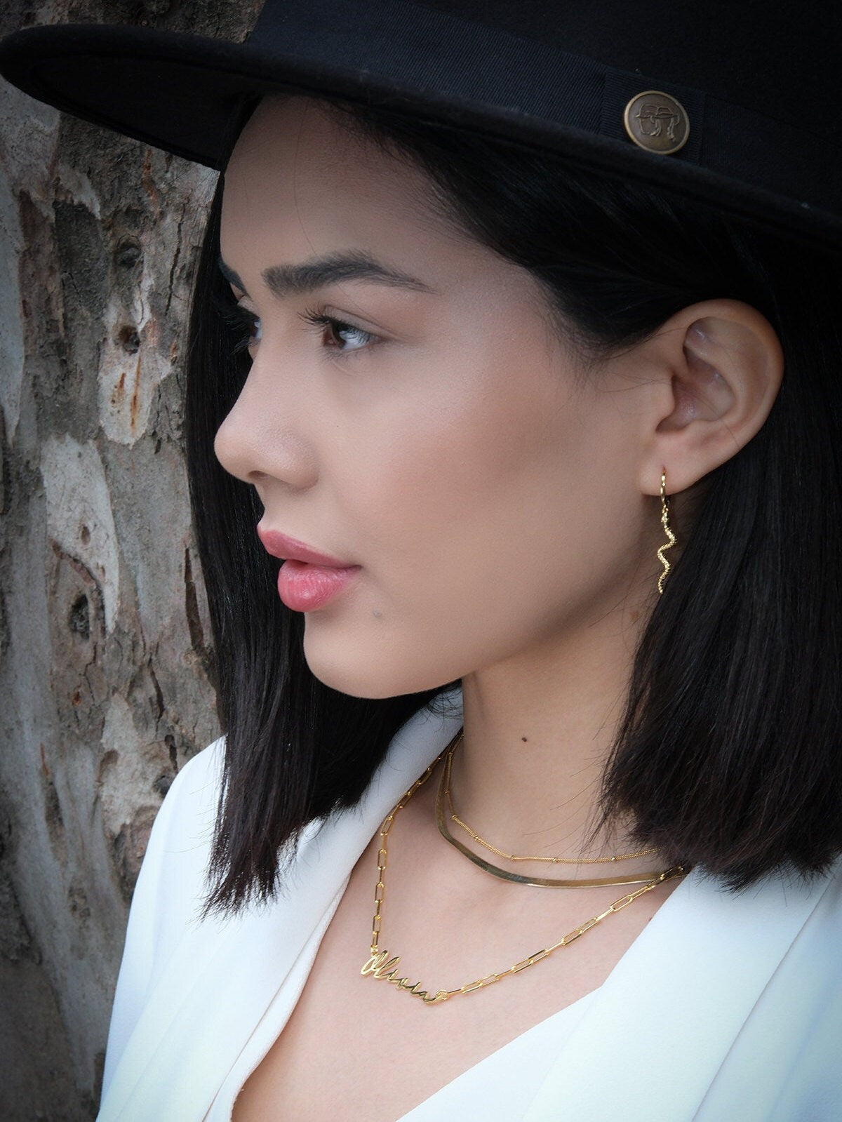 Long Snake Charm Dangle Huggie Hoop Earrings in Sterling
