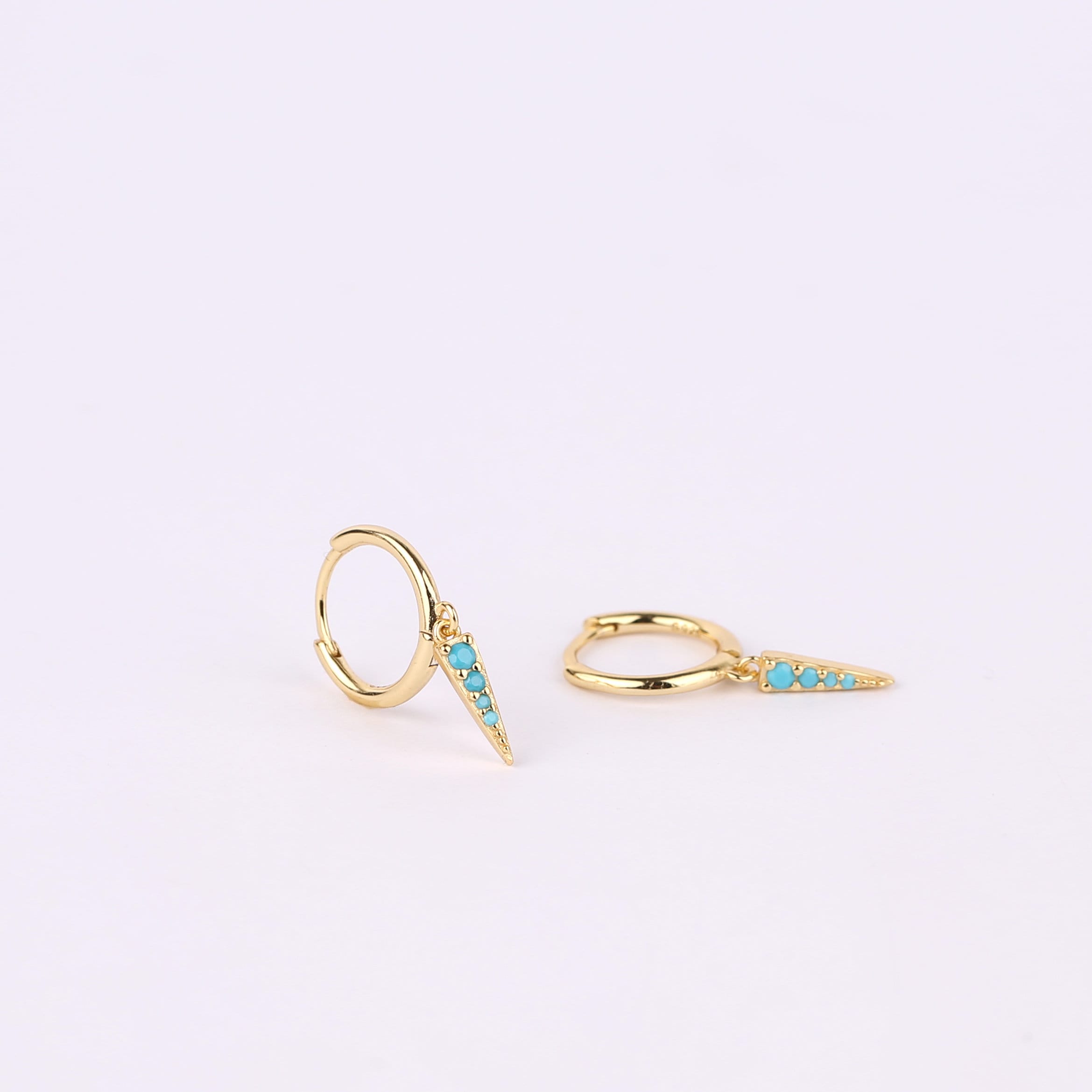 Sterling Silver Spike Dangle Hoop Earrings