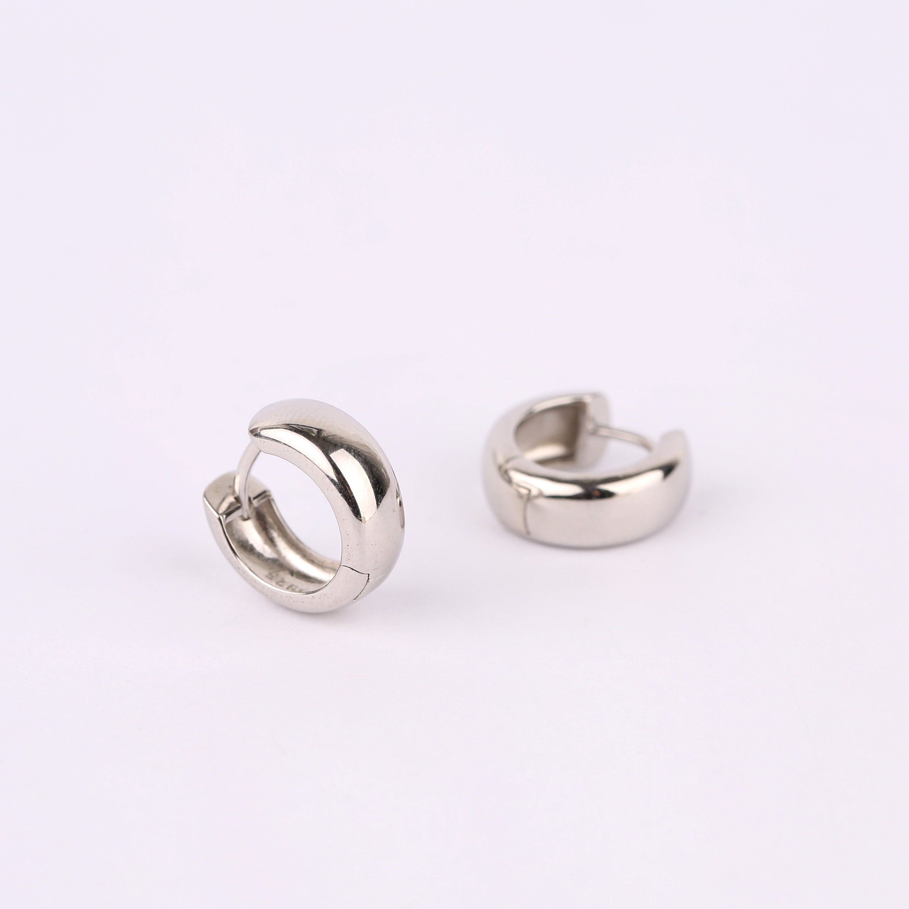 Gold Bold Huggie Hoop Earrings Set