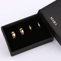 Gold Bold Huggie Hoop Earrings Set