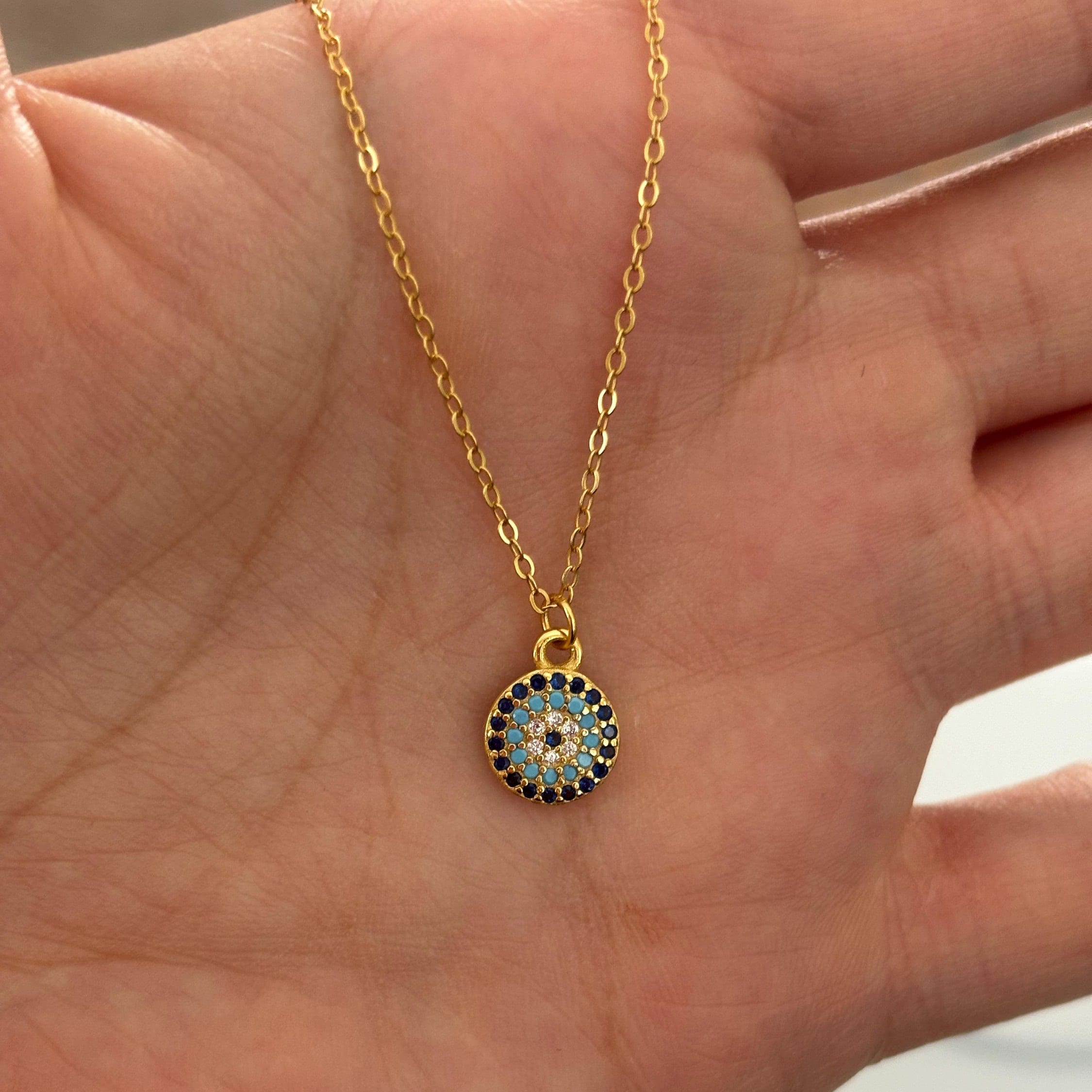 Gold Evil Eye Necklace