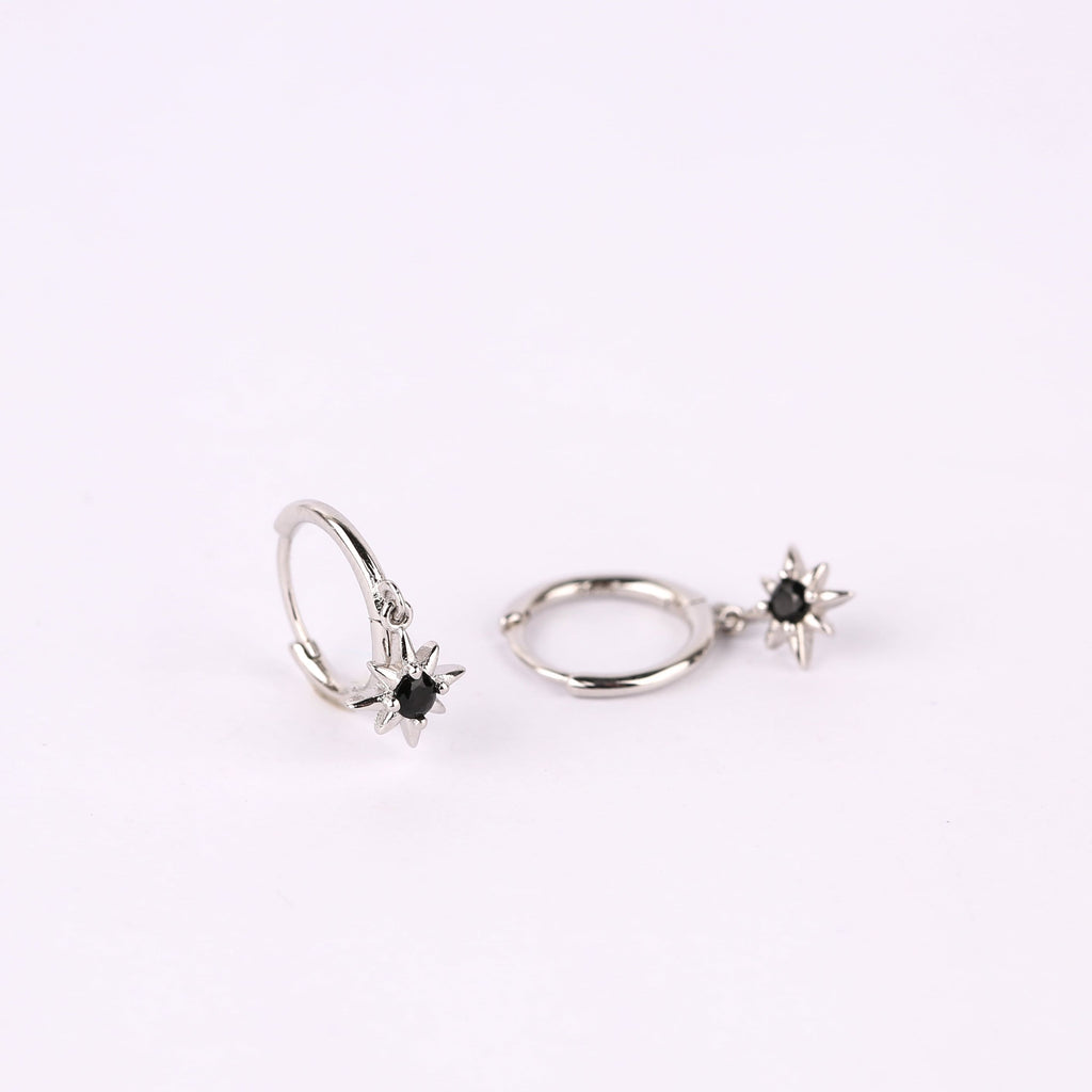 North Star Dangle Hoop Earrings