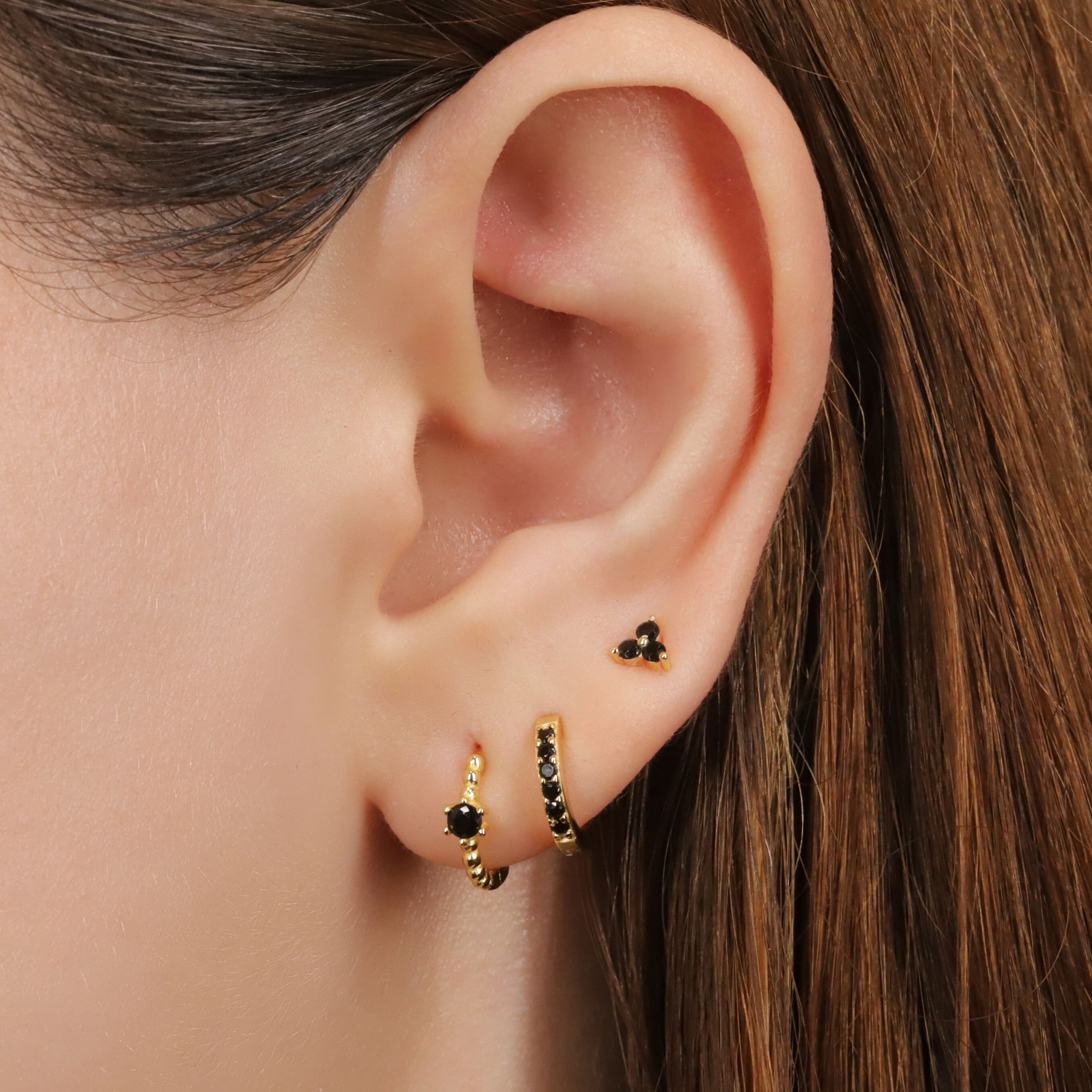 Sterling Silver Black Onyx Earring Set