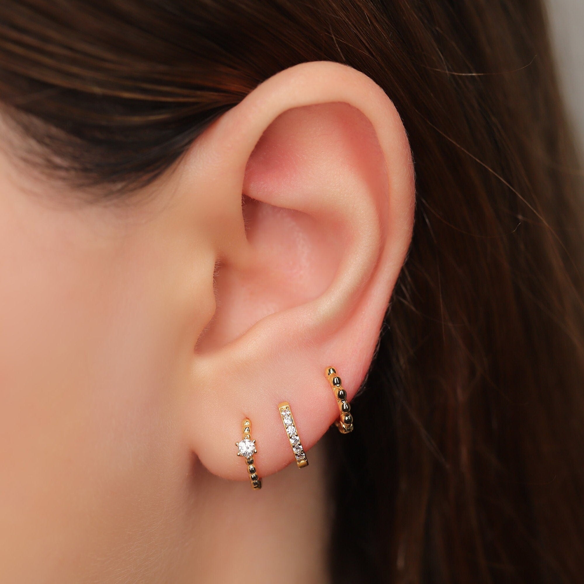 Beaded Hoop Earring Set