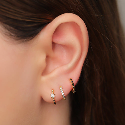 Beaded Hoop Earring Set