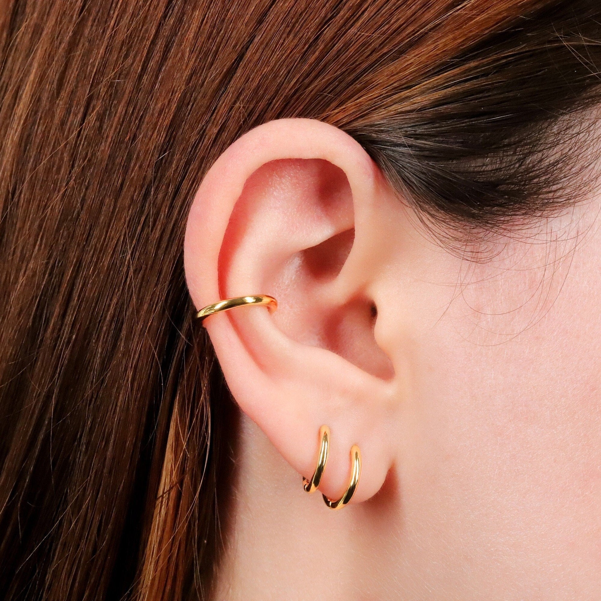 Tiny Gold Huggie Hoop Earrings