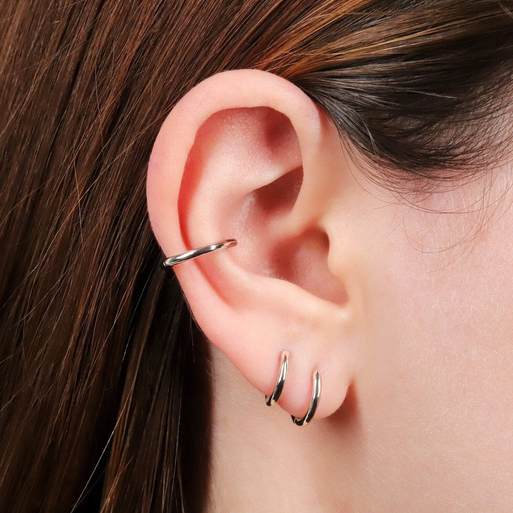 Simple Rounded Huggie Hoop Earrings