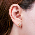 Tiny Pave Star Gold Huggie Hoop Earrings