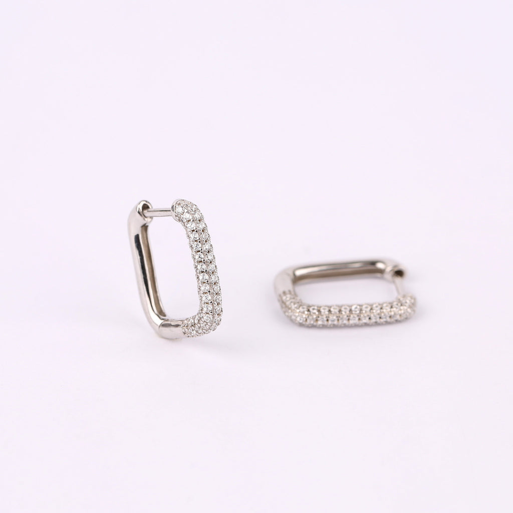 Dainty Gold Link Huggie Hoop Earrings Set