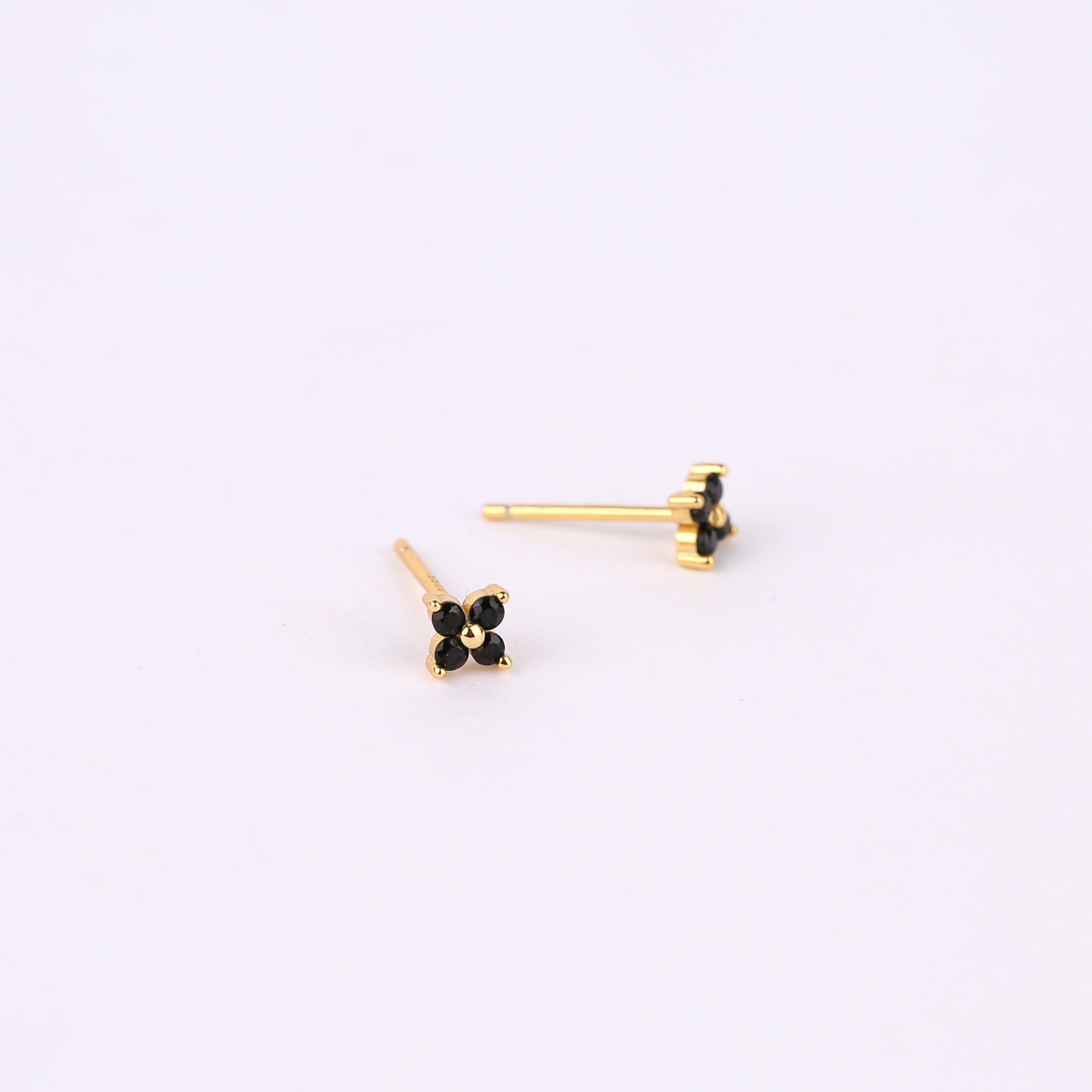 Tiny Emerald Flower Stud Earrings