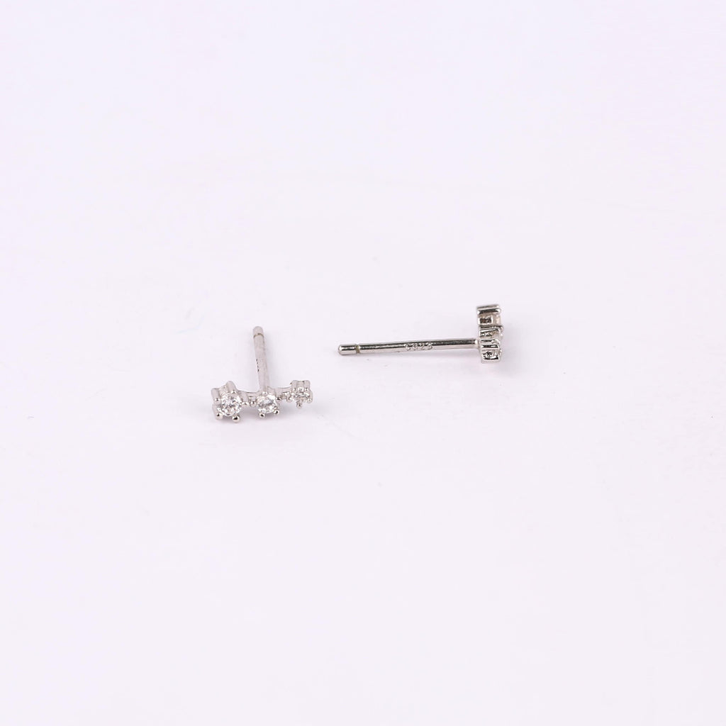 Dainty Diamond CZ Climber Stud Earrings