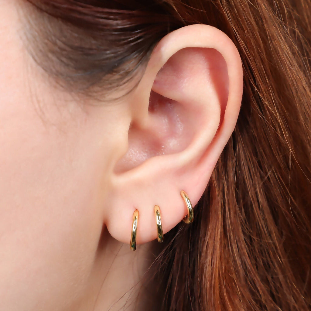 Tiny Gold Huggie Hoop Earrings
