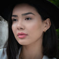 Triple Band Hoop Stud Earrings