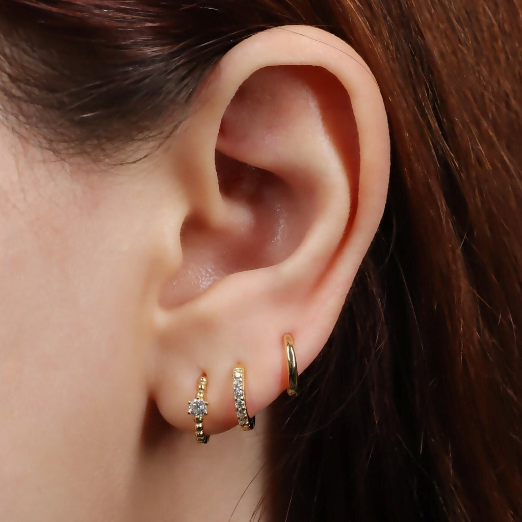 Thin Hoop Earrings Set