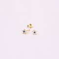 Tiny Sapphire Flower Stud Earrings