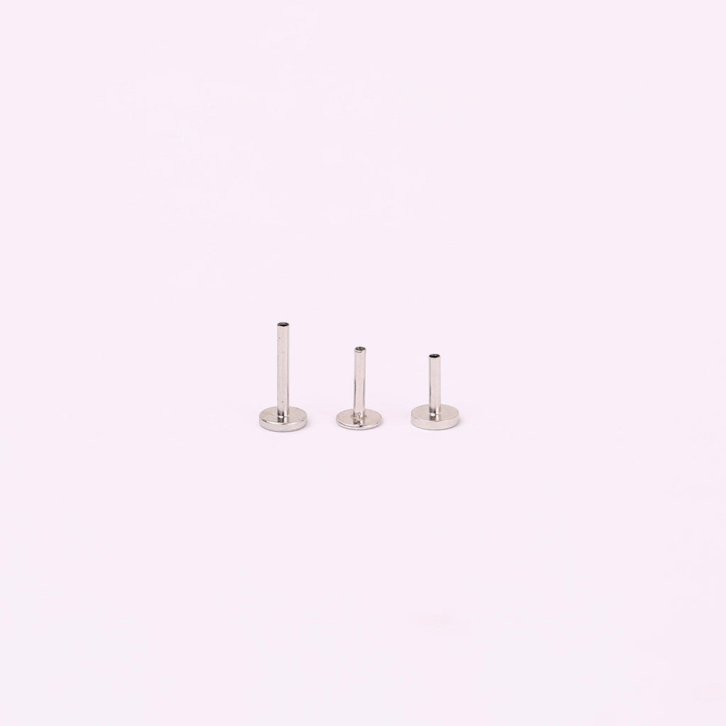 18G Triple Baguette Diamond CZ Threadless Push Pin Flat Back