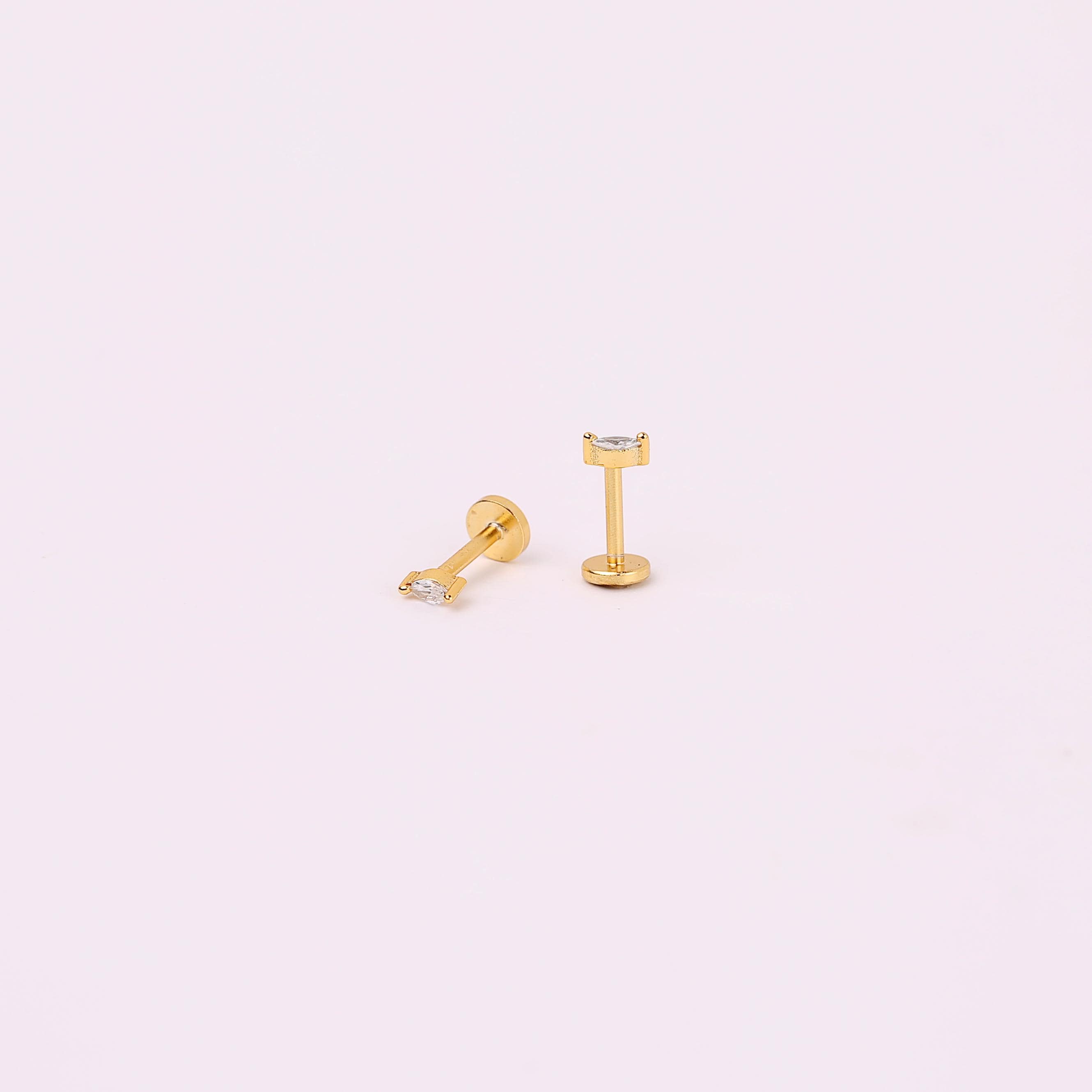 Dainty Marquise CZ Flat Back Stud