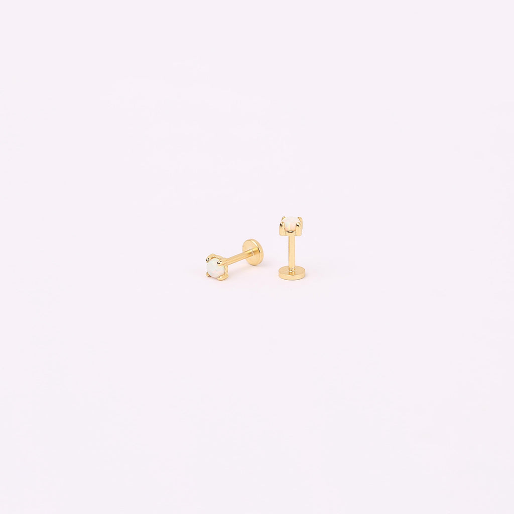 White Opal Flat Back Stud