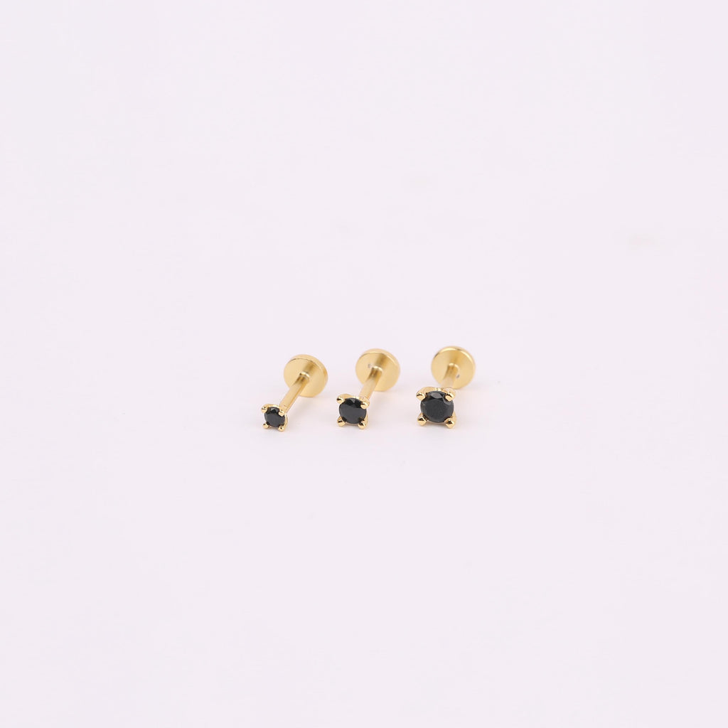 Black Onyx Flat Back Stud