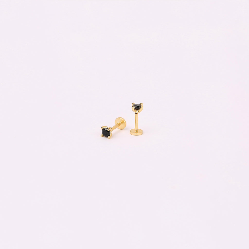 Black Onyx Flat Back Stud